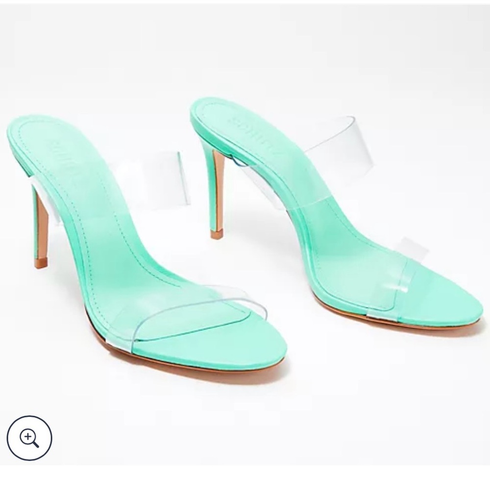 Schutz Transparent Heeled Slip On Sandals - Ariella Size 5.5B